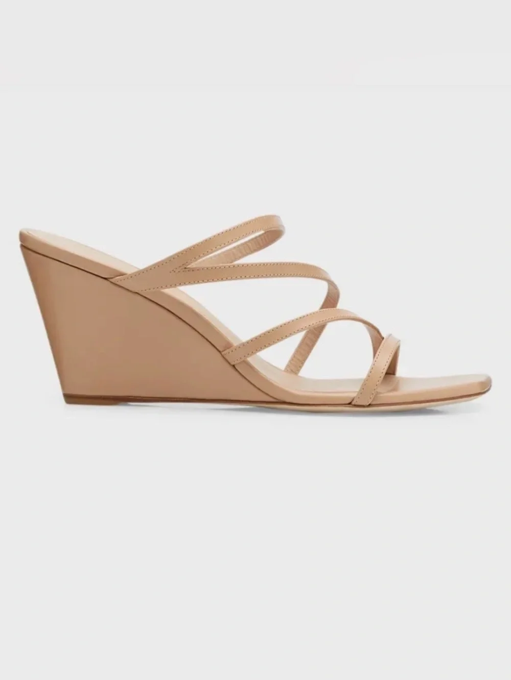 Stuart Weitzman Patent Leather
Strapeze Wedge Sandals 7 Minimalist Quiet Luxury - Picture 2 of 11